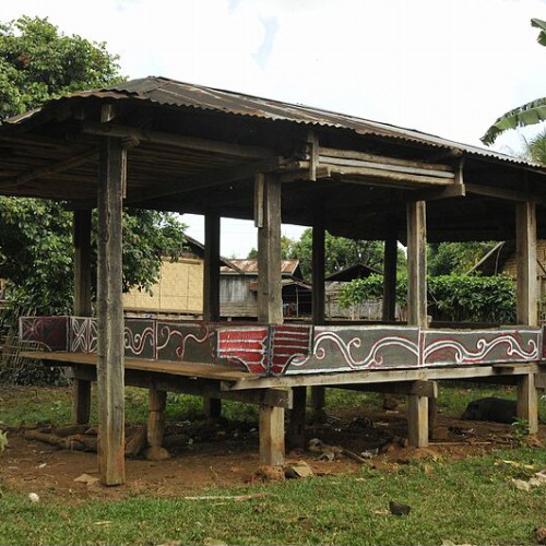 Traditional 'Spirit House' in one village in Lao