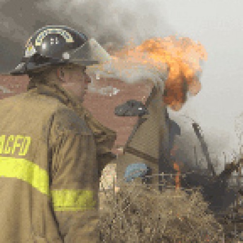 Commerce City Fire Department training on house fire