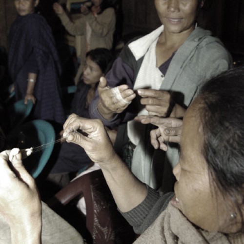 Silk extraction - Yimjenkimong Village, Nagaland, India